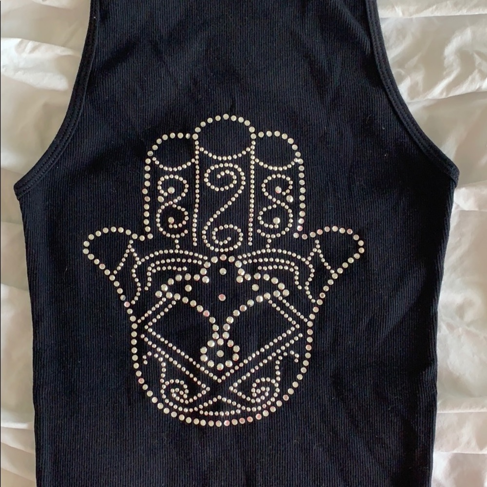 Black ribbed tank top